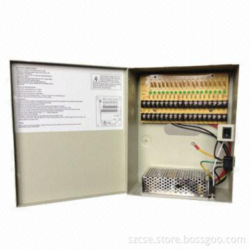 12V DC/10A/18-channel Centralized CCTV Power Supply Distribution Box with 120W Maximum Power